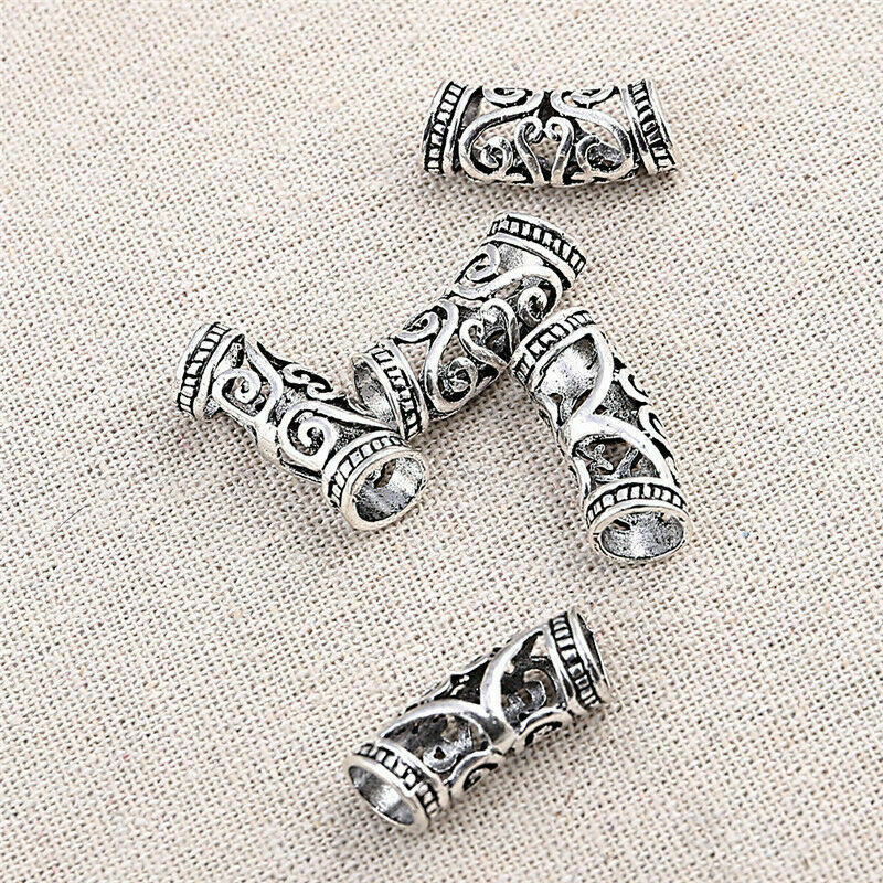 5PCS Hair Braid Rings Dreadlock Beads Hollow Cuff Alloy Jewelry Clip Accessories