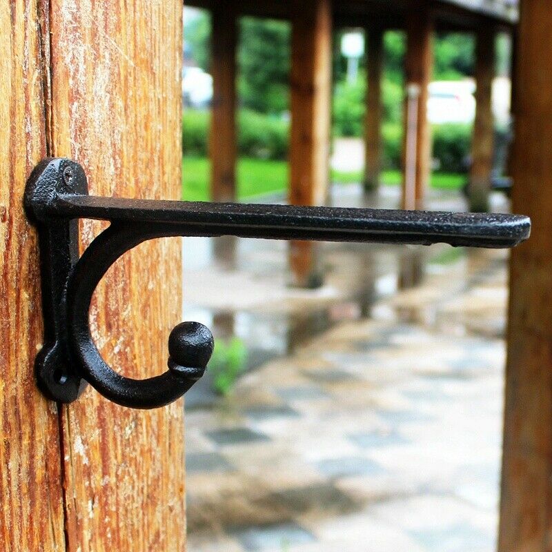 Cast Iron Hanging Wall Mounted Basket Bracket Plant Pot Hook Craft Adorn Garden