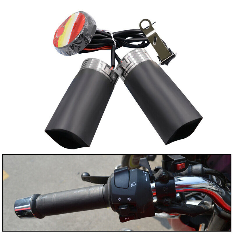 12V Motorcycle Quick Heated Hand Grip Pads Handlebar Warm W/ Adhesive Tap Black
