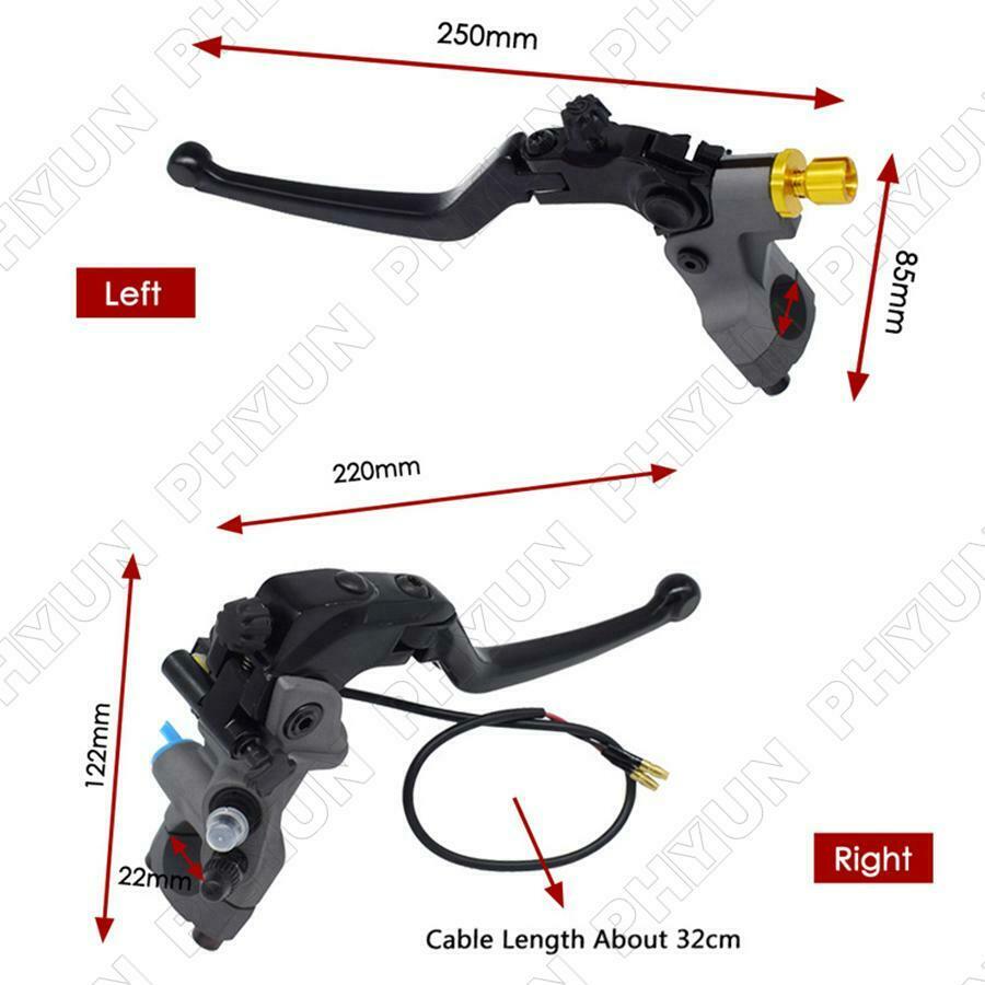19 RCS Motorcycle Brake Master Cylinder Cable Clutch Lever For 22mm Handlebars