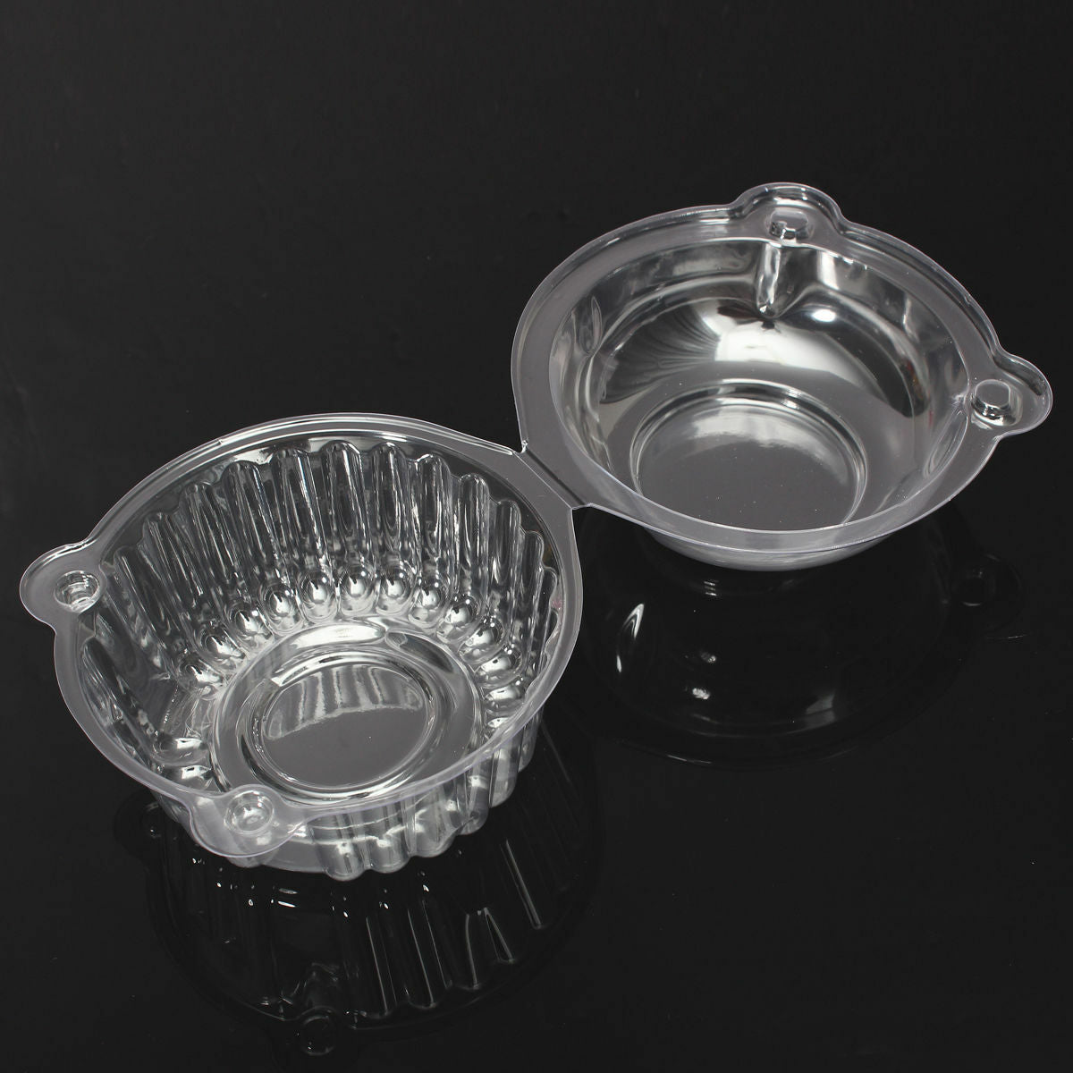 100PCS Clear Disposable  Plastic Dome Box with Lid For Muffins Salad Cakes
