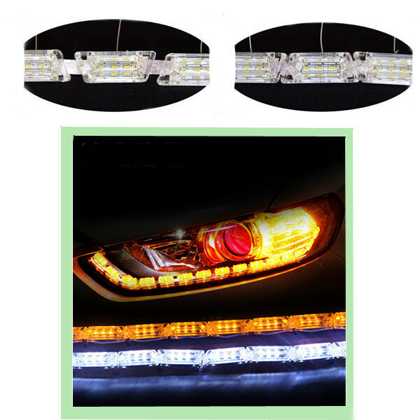 2PCS 12V Dual Tearful Eyes LED Light Turn Signals Daytime Running Lights Pretty
