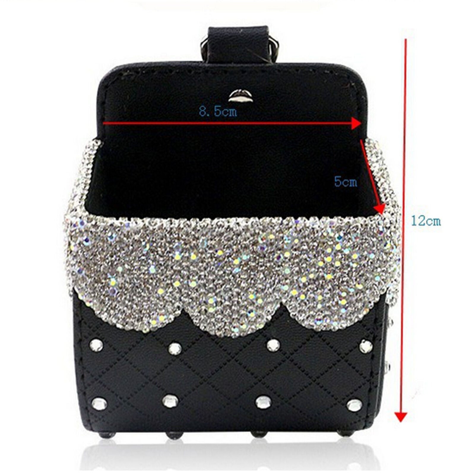Bling Diamond Crystal Car Mobile Phone Holder Storage Box Car Decor Accessories