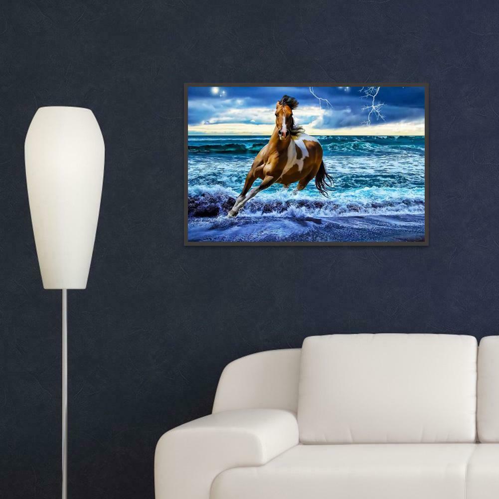 5D DIY Diamond Painting Running Horse Cross Stitch Embroidery Rhinestones @