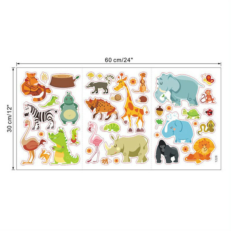 Jungle Animals Wall Stickers for Kids Rooms Safari Nursery Rooms Wall Dec.l8