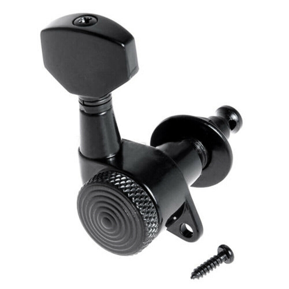 Guitar String Peg Locking Tuners Tuning Pegs Machine Heads Black 6R Inline Kits