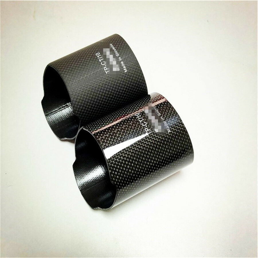 Exhausts pipe Carbon Cover w/ Glossy Carbon Shell Exhaust Muffler Pipe Tip Case
