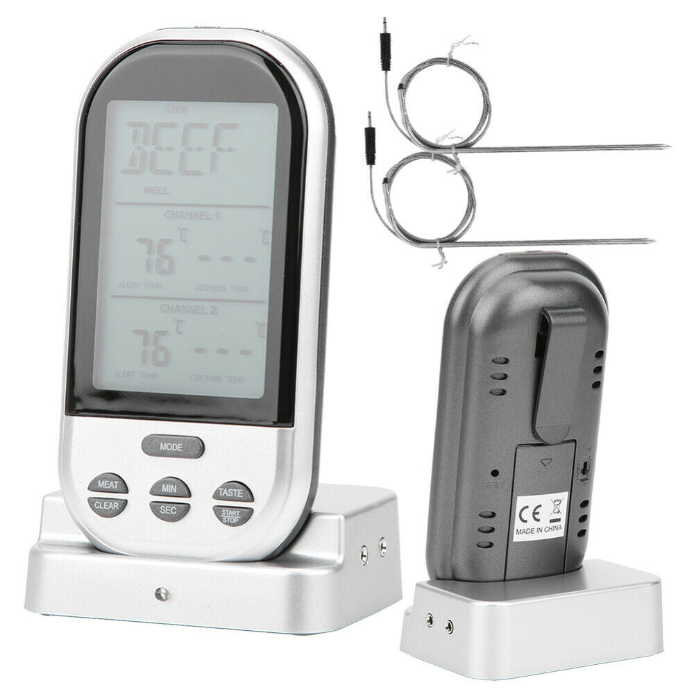 Wireless Meat Thermometer Dual Probe Digital Temperature Meter Remote Cooking