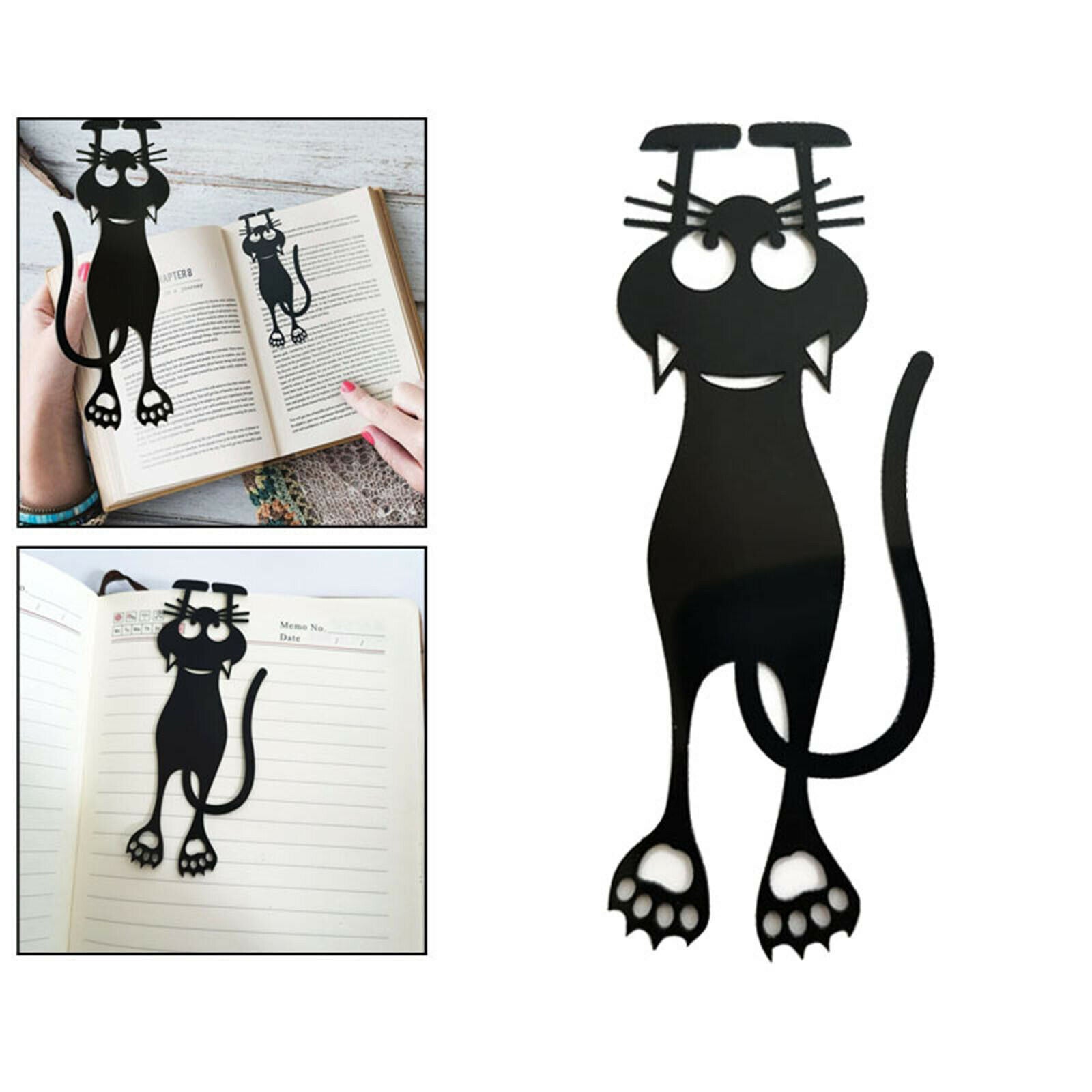 Cartoon Black Kitten Animal Bookmarks Funny Book Mark Student Bookmarker