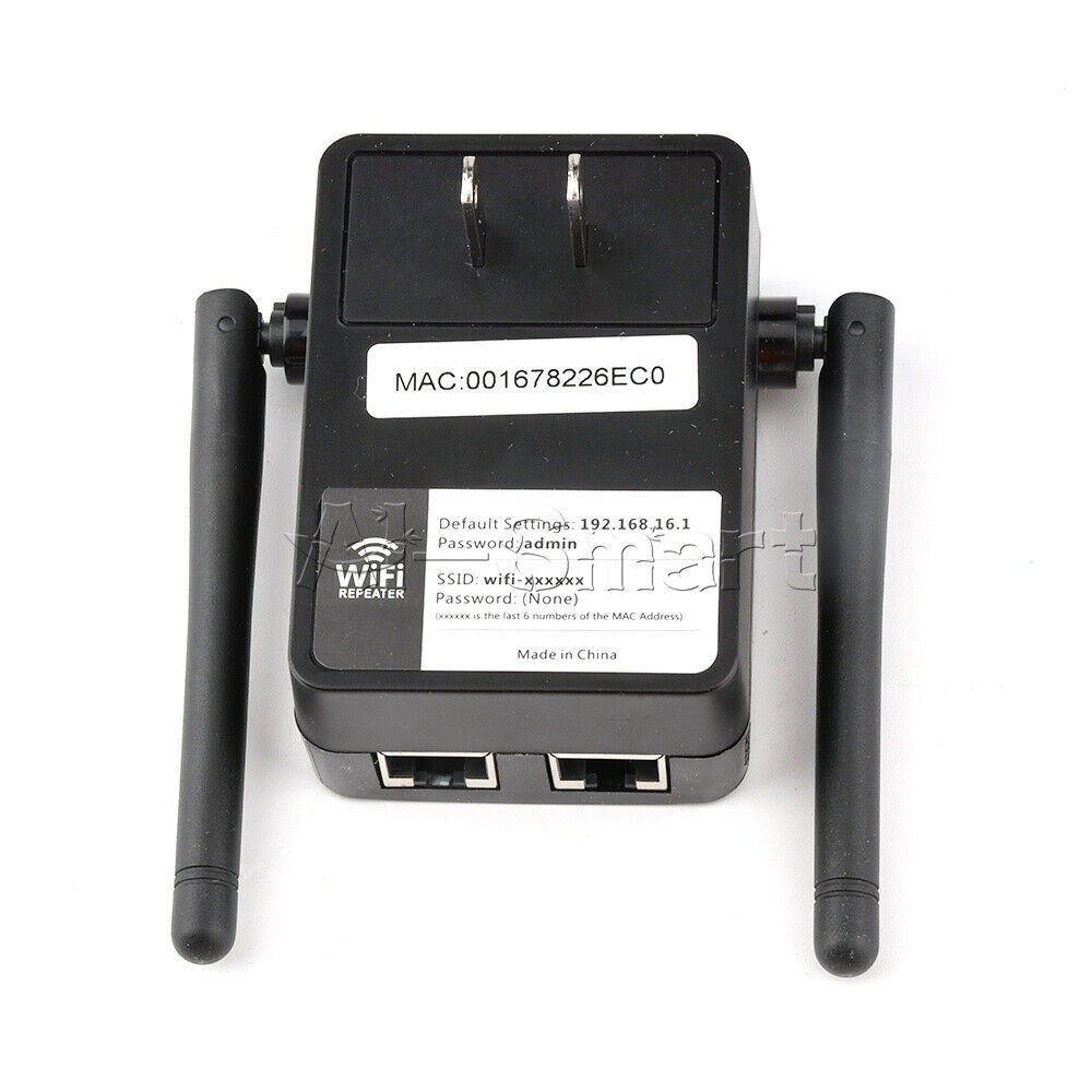 Wireless Wifi Repeater Smart Router Dual Antenna 300M AC110-240V 2.4Ghz NEW