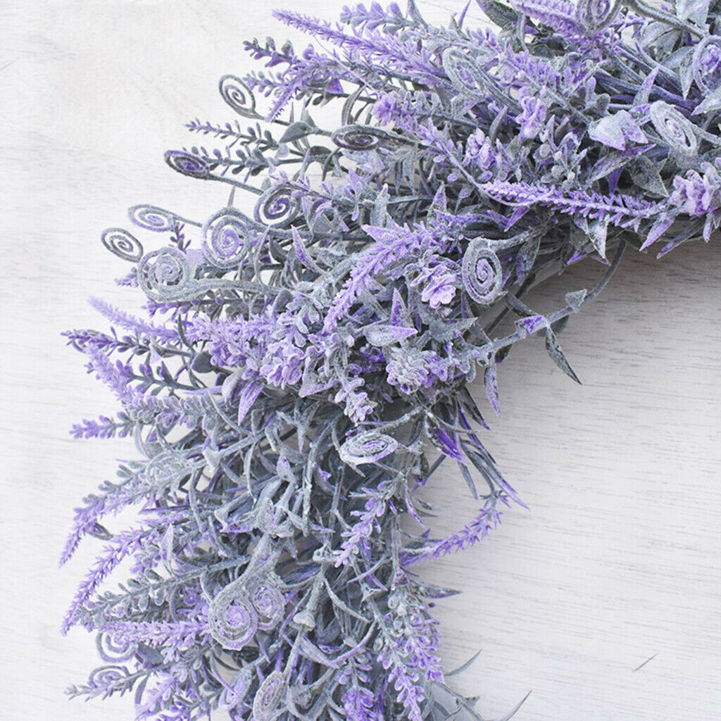 Outside Garden Artificial Lavender Flowers Wreath Front Door Home Art Decors