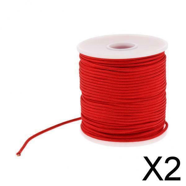2X 2mm 50m Paracord Parachute Rope Cord Outdoor Camping Tent Accessories red