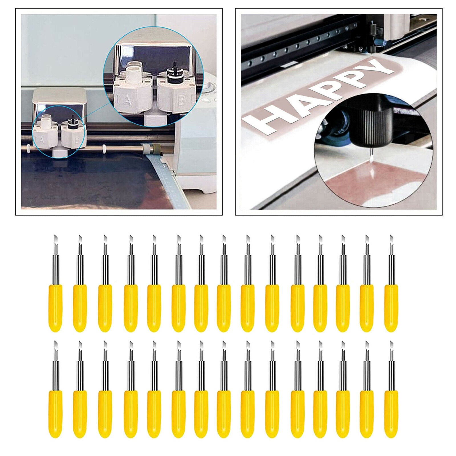 30Pcs Replacement Blades for Cricut Explore Air 2 Maker  30Â° Yellow