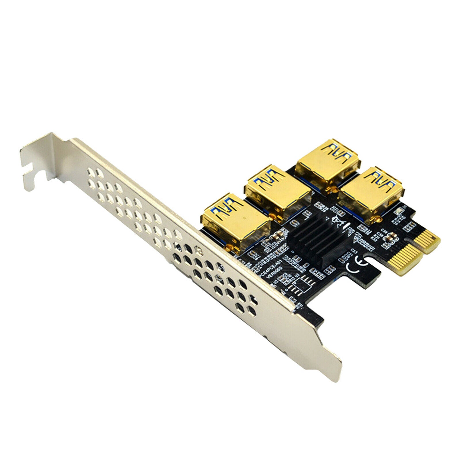 1x PCIe 1 to 4 PCI 16X Slots Riser Card PCI-E 1X to External 4 PCI-e Card