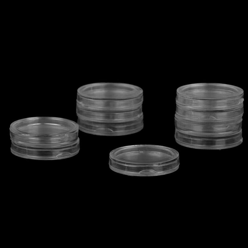 10pc 22.5mm Applied Clear Round Cases Coin Storage Capsules Holder Round Plas Tt