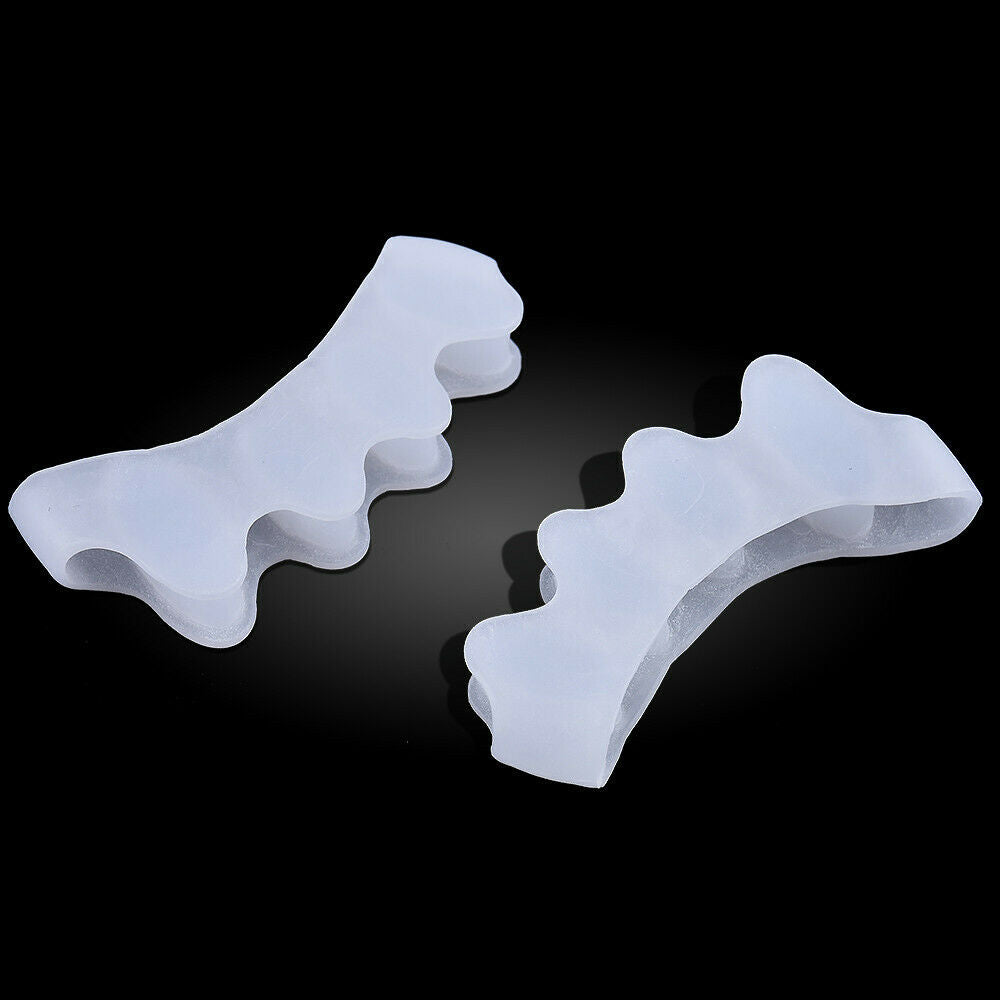 2X Silicone Gel Toe Spacer Separator Straightener Spreader Bunion Pain Relief ~