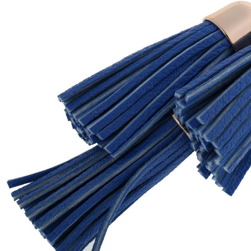 Charm Casual Faux Leather Tassel Keychain Bag Pendant Purse Decor Royal Blue