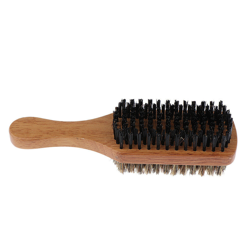4Pcs Dual Sides Bristles Beard Detangling Cleaning Brush w/ Wood Handle