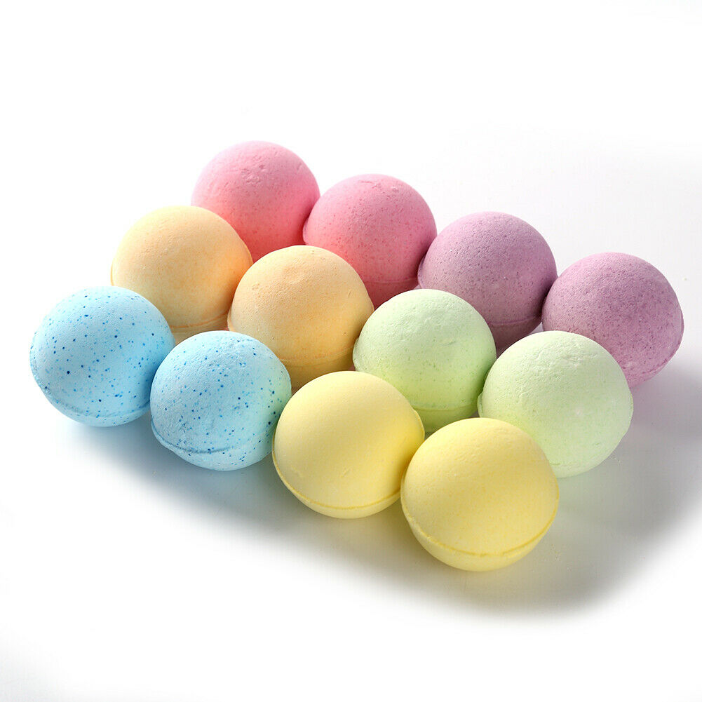 12pcs Salt Bath Ball Skin Moisturizing Massage Bath Bomb Shower Bubble Tool @