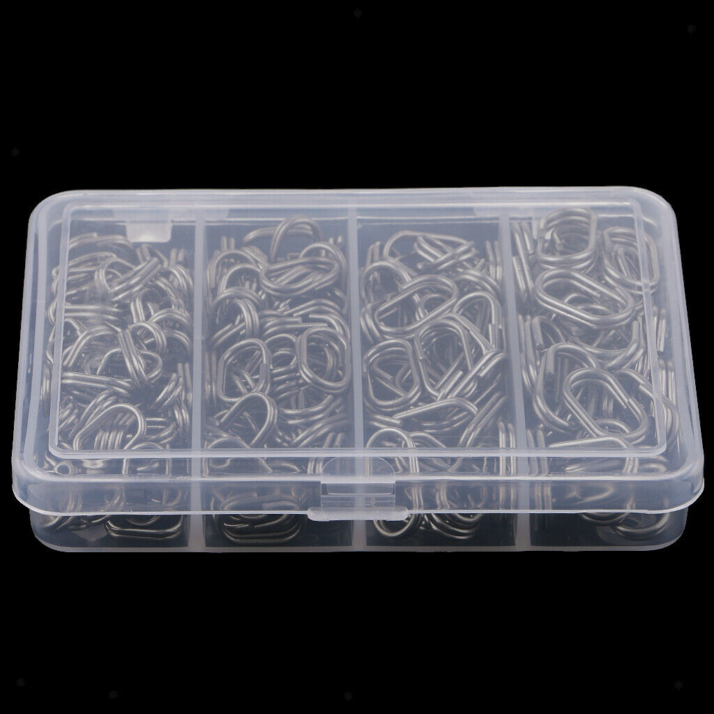 170pcs Oval Split Rings Stainless Steel Double Loop Snap Tackle Connector