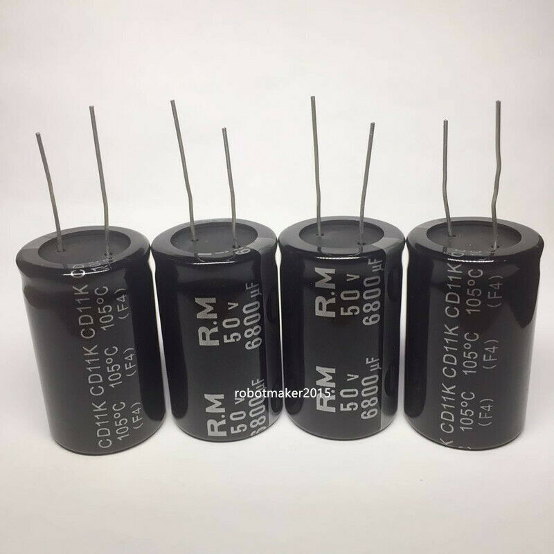 2 Pins 6800uf 6800mfd 50V 25*40 Electrolytic Capacitor For DIY Repair 105℃