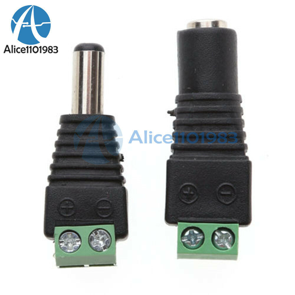 20Pairs Male Female 2.1x5.5mm DC Power Plug Jack Adapter Connector for CCTV