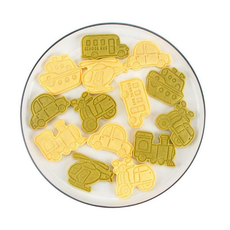 Set of 6 Plastic Cookie Moulds Cookies Cutters Biscuit Stamper Cookies Moulds