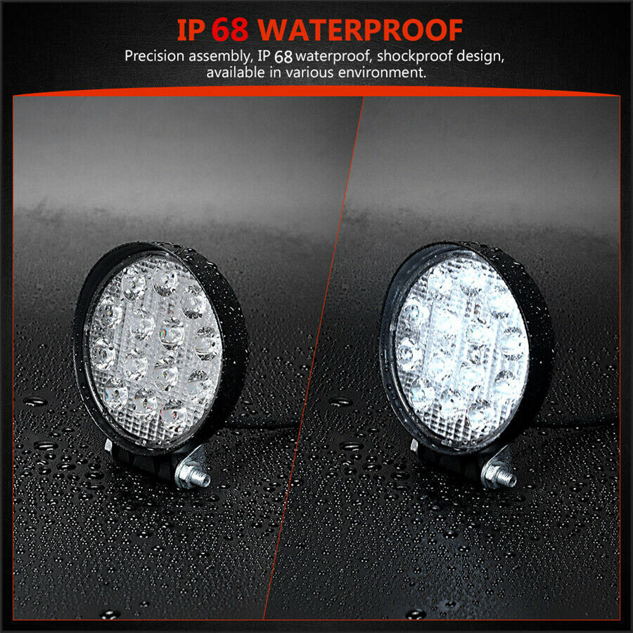 Pair 4.5" 70W Off-Road LED Work Light Spotlight Truck Driving Fog Lamp For Jeep