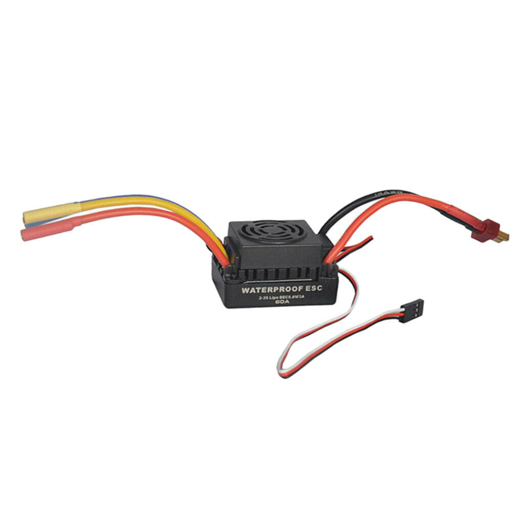 60A Brushless ESC Motor Speed Controller Heatsink for 1:10 RC Car Black