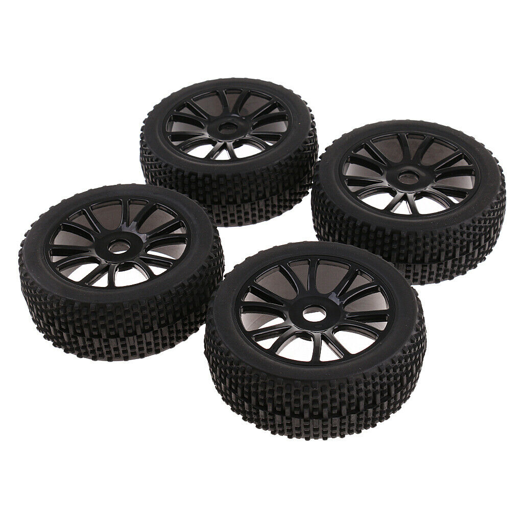 4Pieces 1/8 RC Car Tires Wheel Rims Hex for HSP HPI RC Truck Car Parts