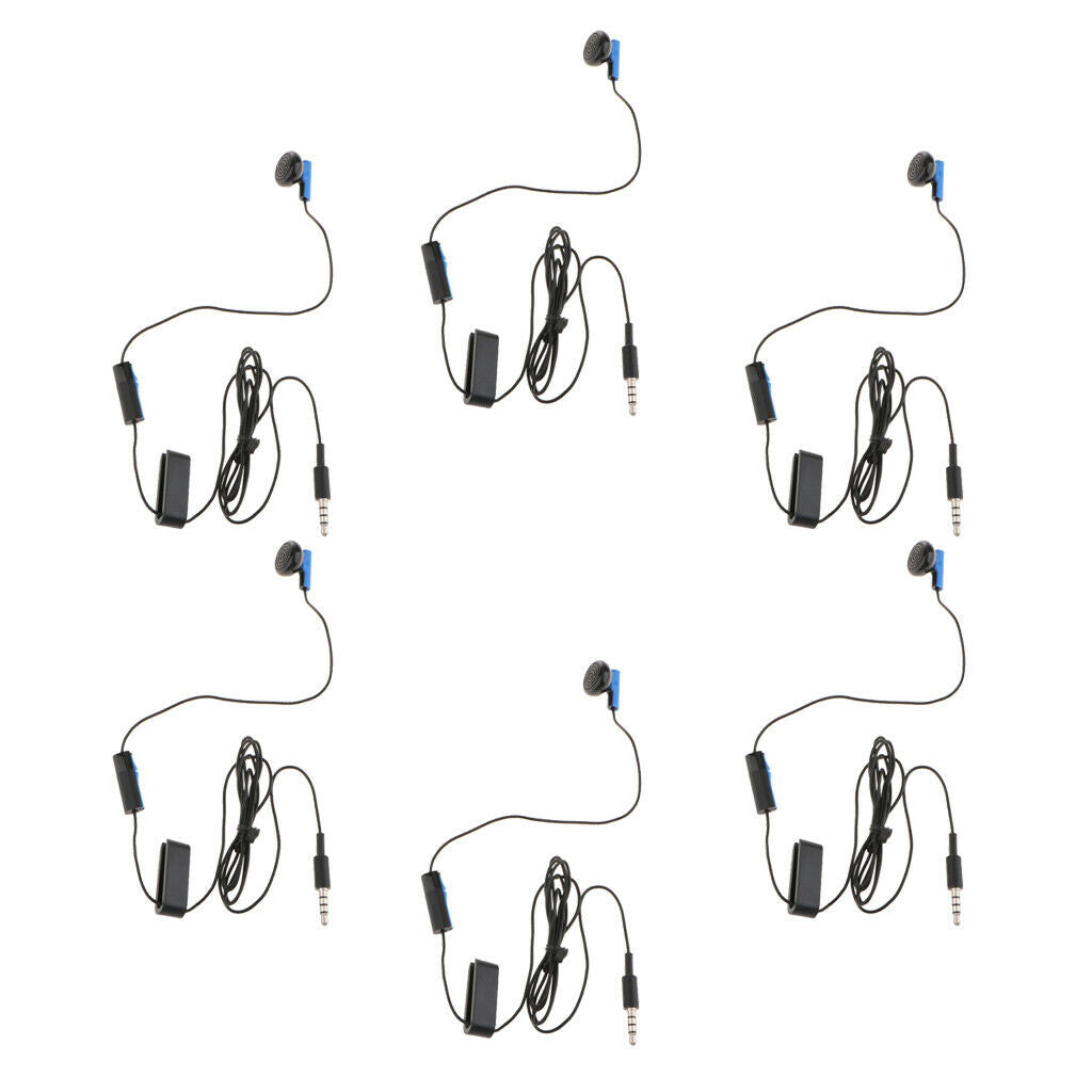 6 Pieces Single Earphone with Microphone 1.2m Earbud for Sony PS4 Controller