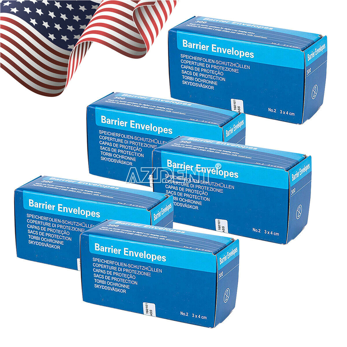 5 Boxes Dental Barrier Envelopes SIZE #2 for Digital X-Ray ScanX Phosphor Plates