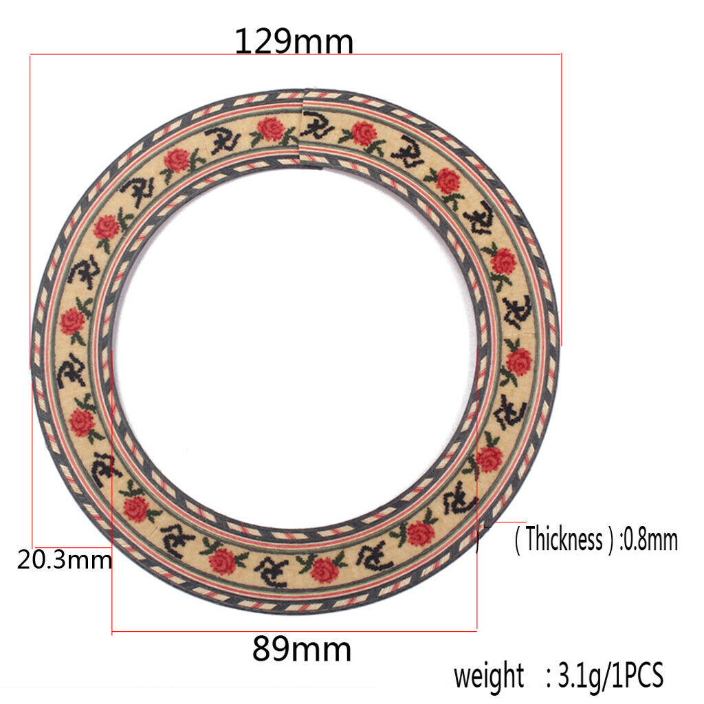 5pcs Acoustic Classical Guitar Parts Rosette Rosewood Maple Inlaid Soundhole