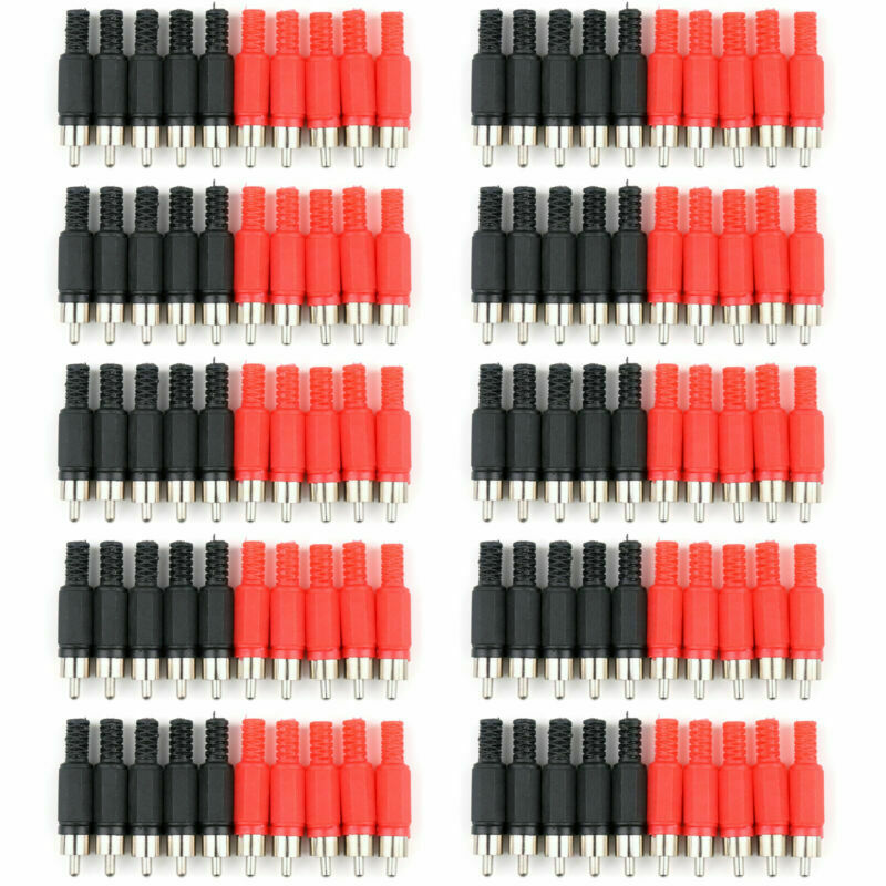 100 Pc RCA Plug Solder Type Audio Cable Connector