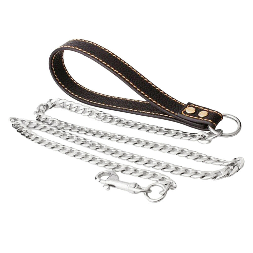 Dog Chain Leather for Small Medium Large Breeds - Obedience Training Slip Collar
