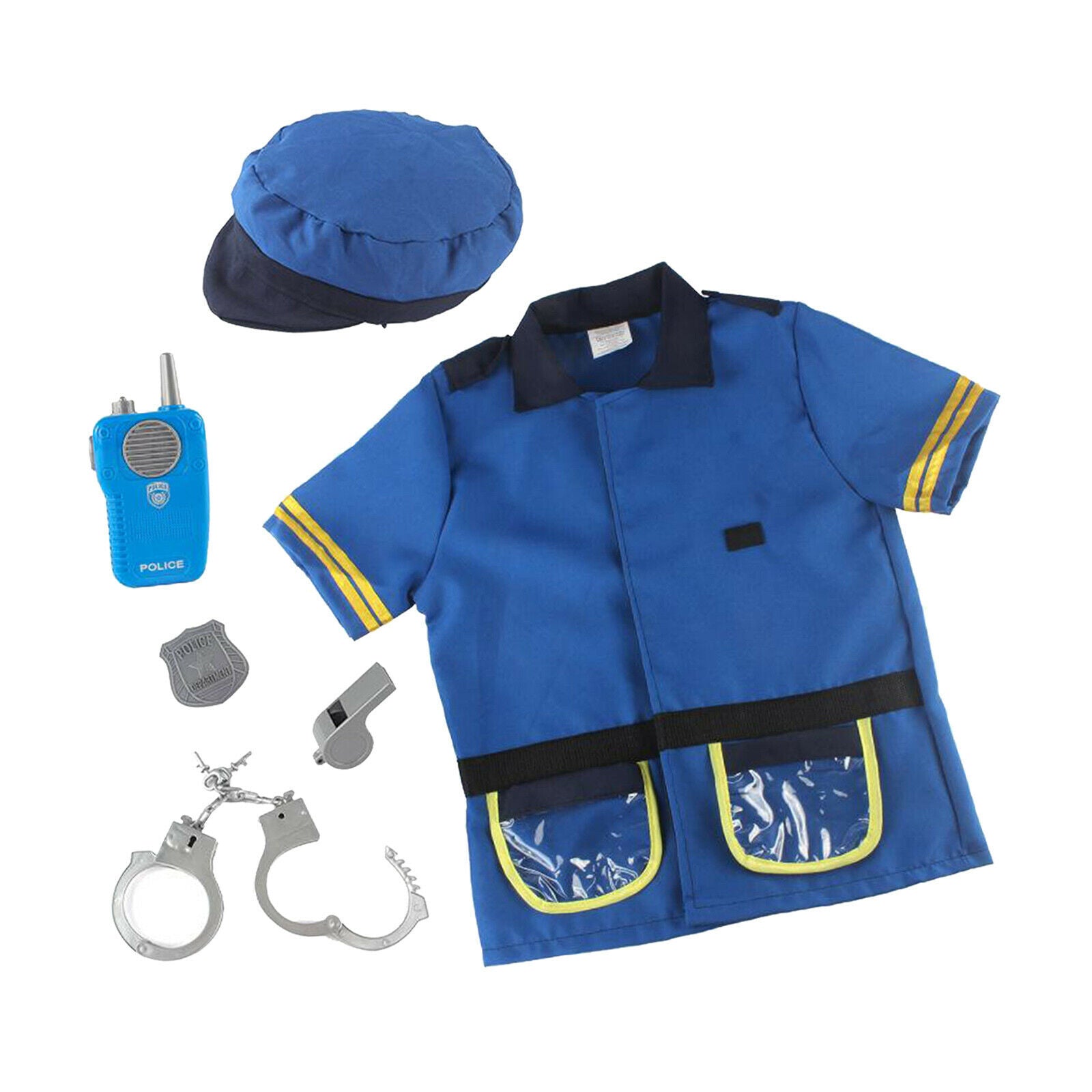 6x Police Officer Costume Sets with Accessories for Kids Role Play Accessories