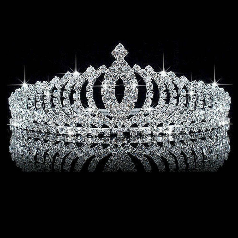 Wedding Bridal Princess Crystal Prom Hair Tiara Crown Headband with Comb US Hot!