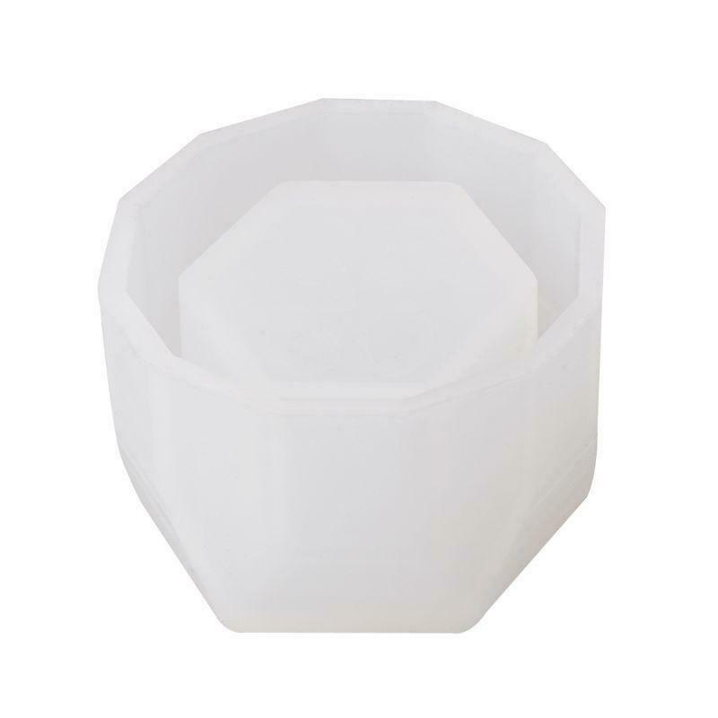 Small Hexagon Flowerpot Silicone Mould Storage Box DIY Handmade Making Crafts
