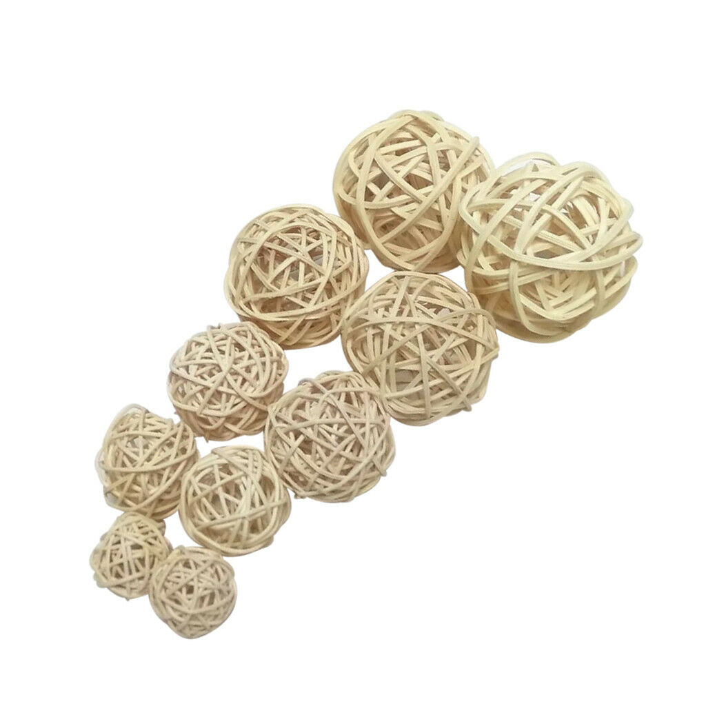 10Pcs     Rattan     Wicker     Ball     Photo     Props  ,   3  -  7cm     Home