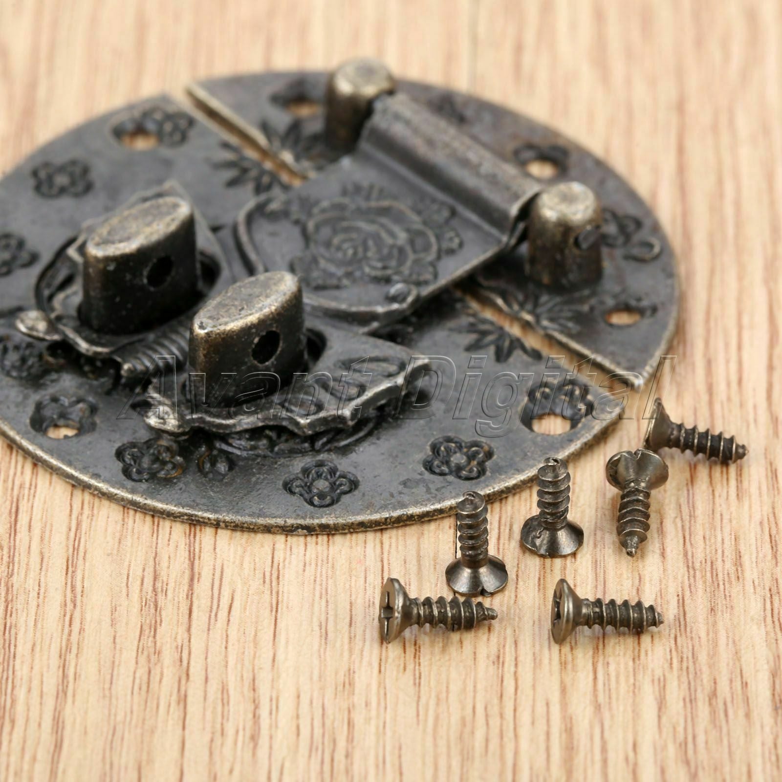 1Set Padlock Chinese Jewelry Box Lock Retro Carved Butterfly Suitcase Latch Hasp