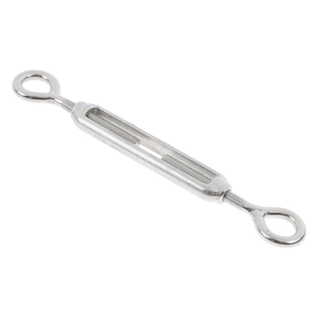2x  304 Stainless Steel Turnbuckle Rope Hook Eye Rigging Screw Polished