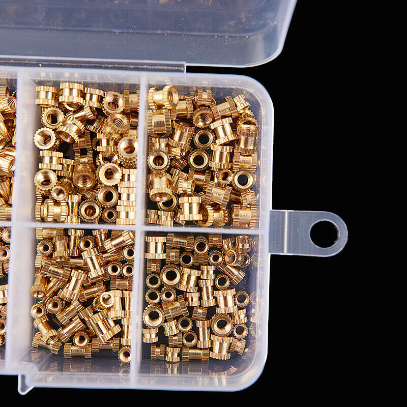 Set 500 pezzi Kit di assortimento di dadi zigrinati in ottone con filettaturBDA