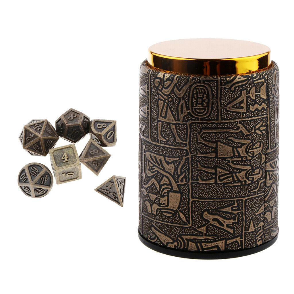 7pcs Polyhedral Dice Set for Dungeons Dragons Dices D12 D8 D4 with Dice Cup