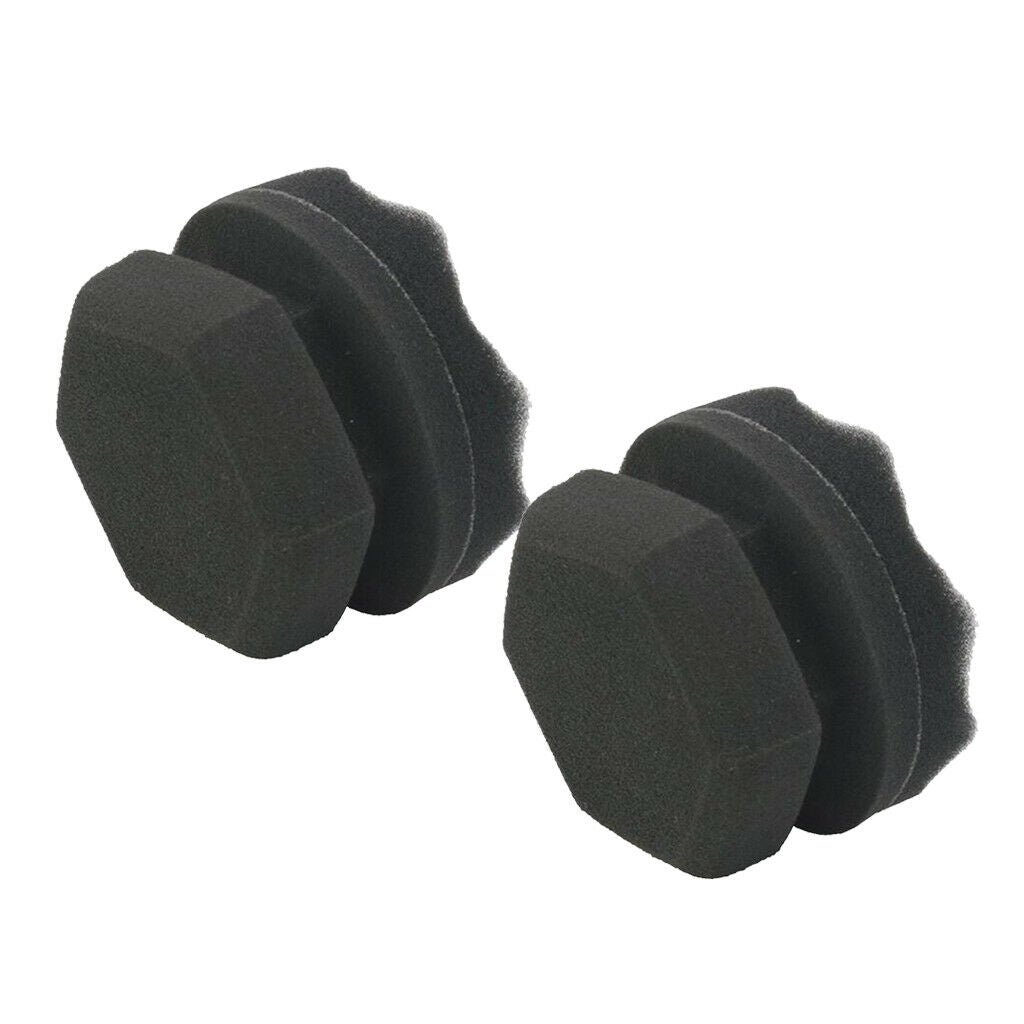 2x Tire Dressing Applicator Grip Soft Waxing Car Sponge Pad Car Polisher 8cm