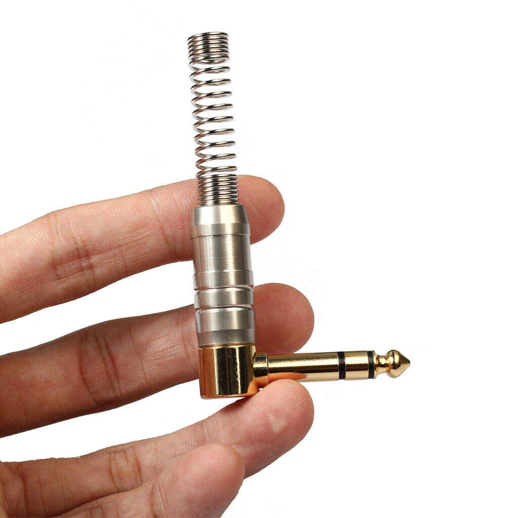 5pcs 6.35mm   Plugs Aux Male Plugs Right Angle, for Electric Guitar Speaker