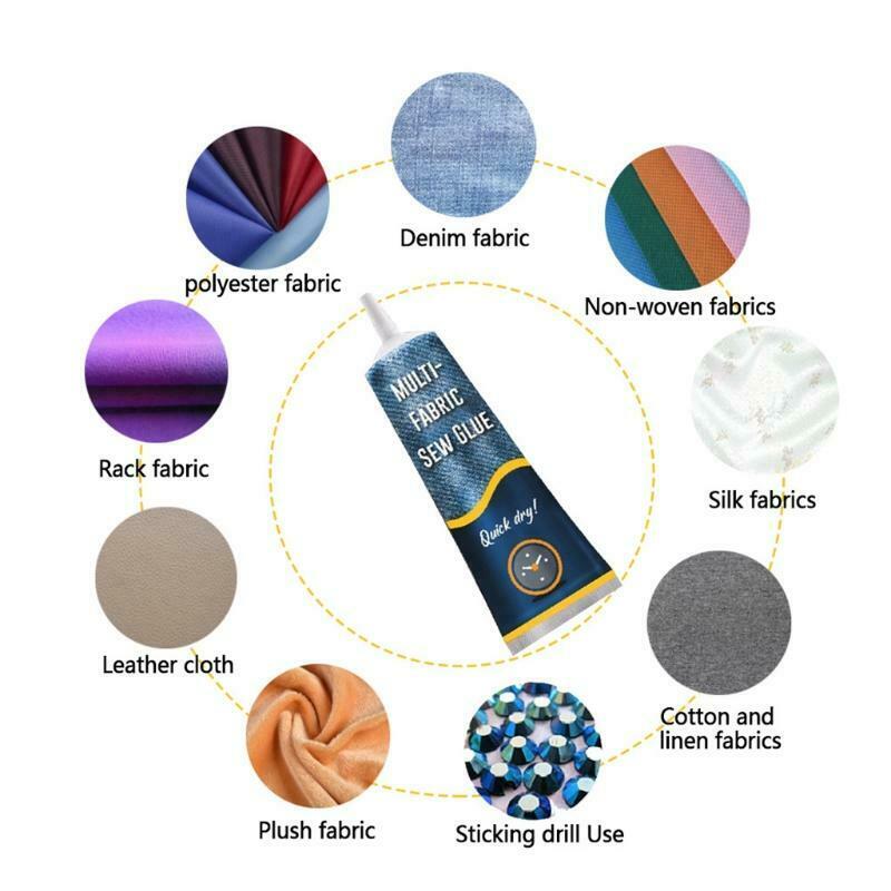 Liquid Glue Instant Fabric Leather Fast Drying Glue Sew Glue Kit Sewing Supplies
