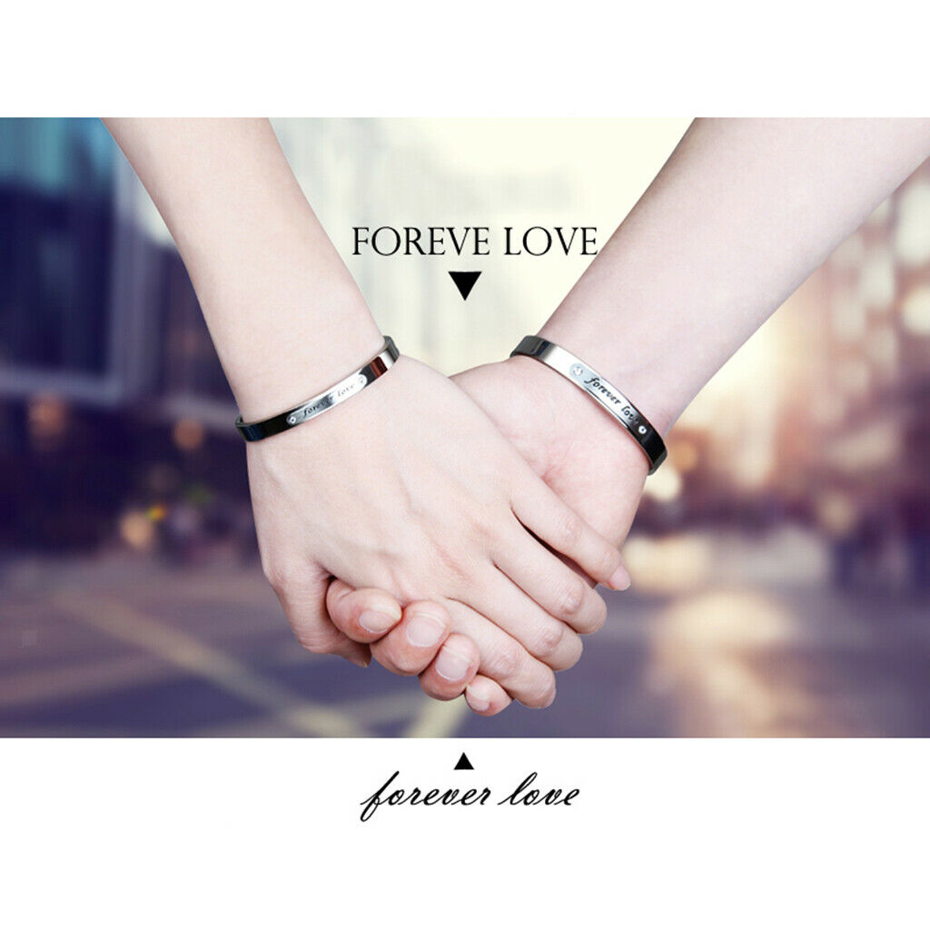 Fashion Titanium Steel Bracelet Simple Letter Stainless Steel Bracelet  8mm