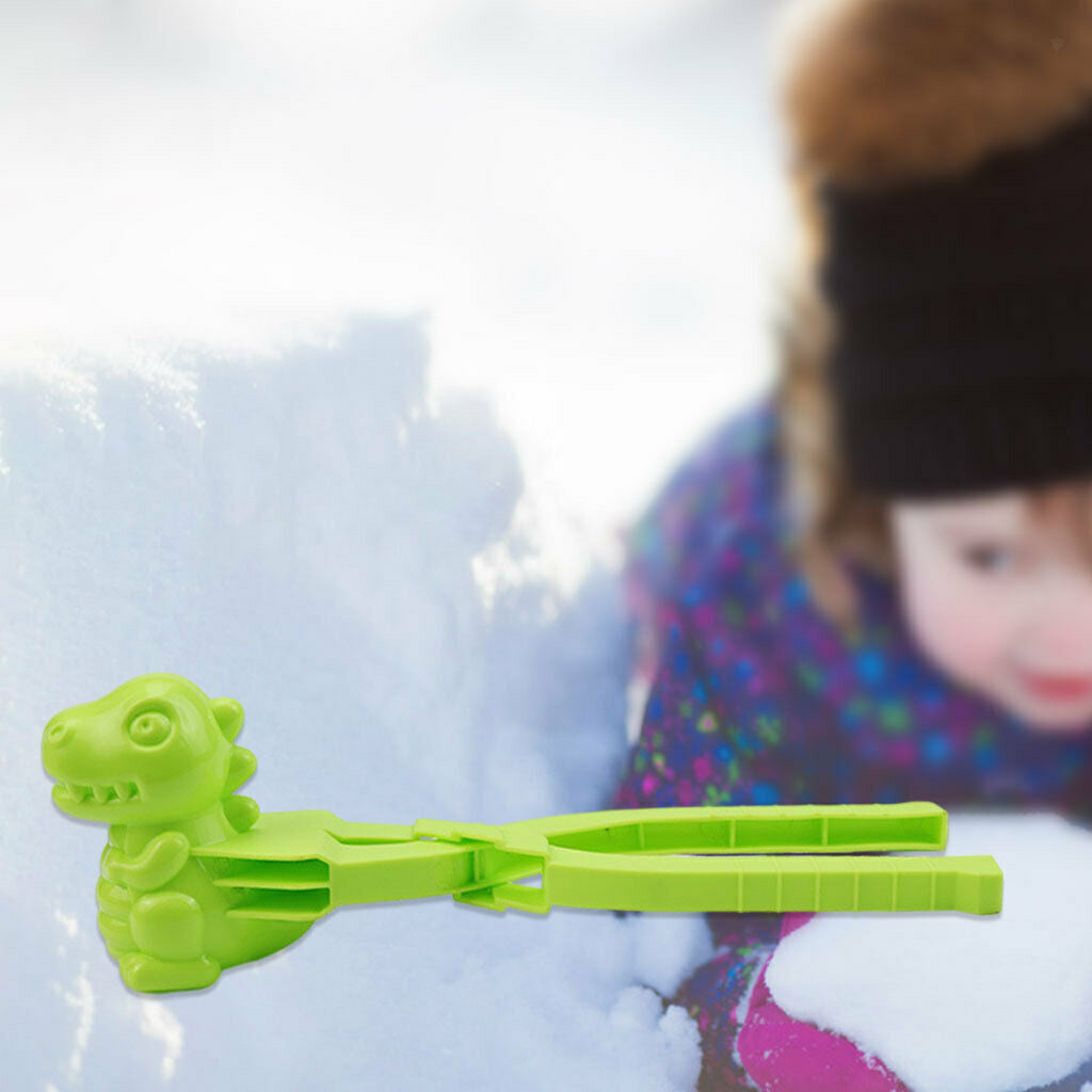 Winter Snow Sand Mold Dinosaur Snowball Maker Clip Kids Outdoor Toys Green