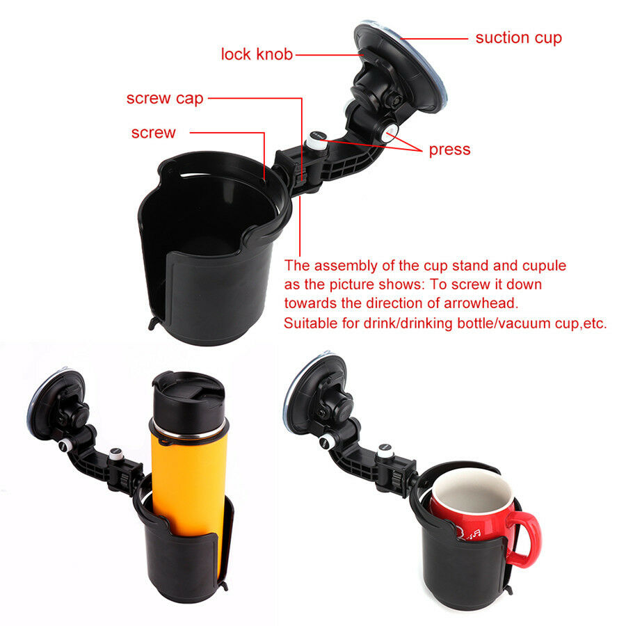 1PC Adjustable Universal Car Window Black Drinks Bottle Holder with Suction Cup