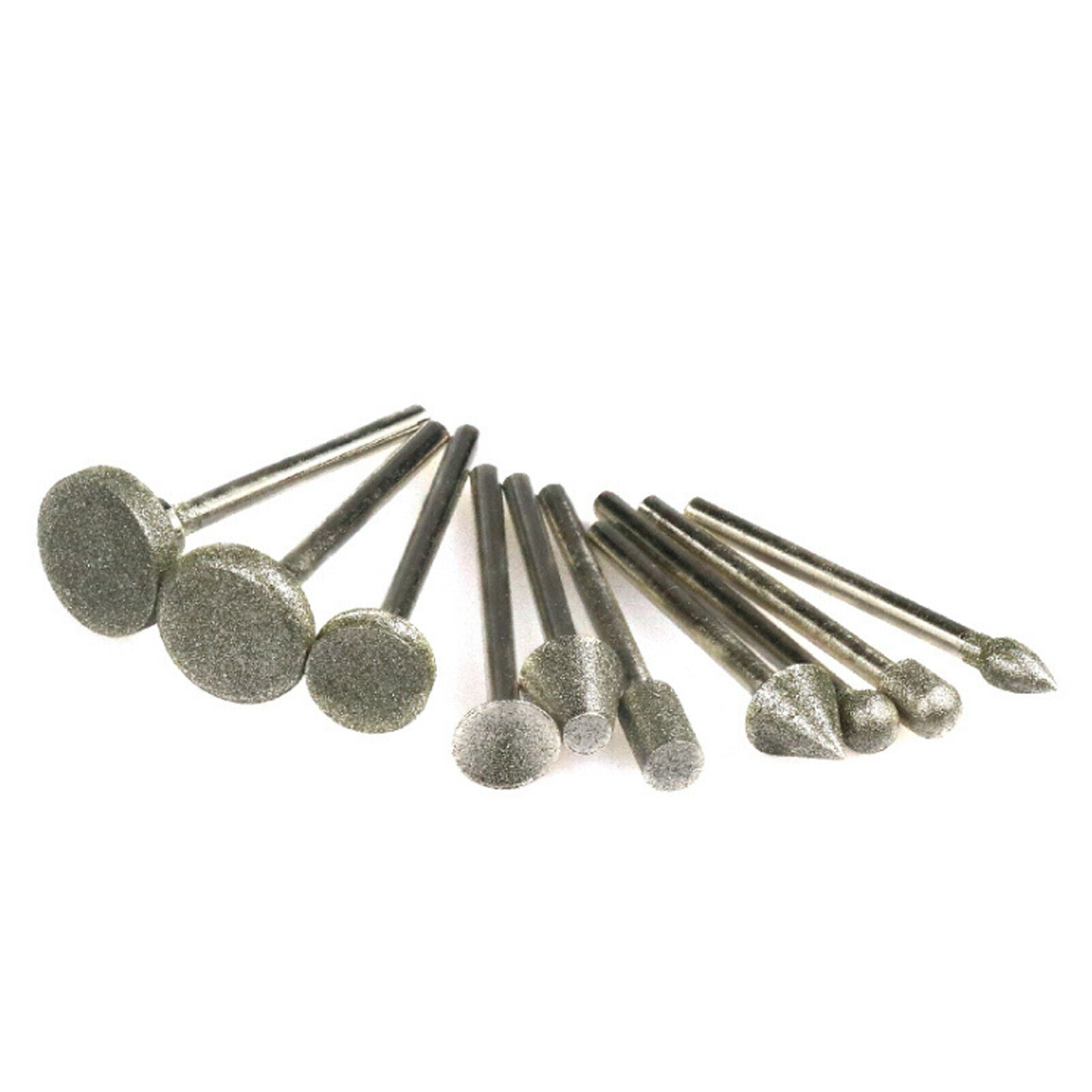 50 x 1/8'' Diamond Grinding Head Polishing Burr Abrasive for Dremel Rotary Tools